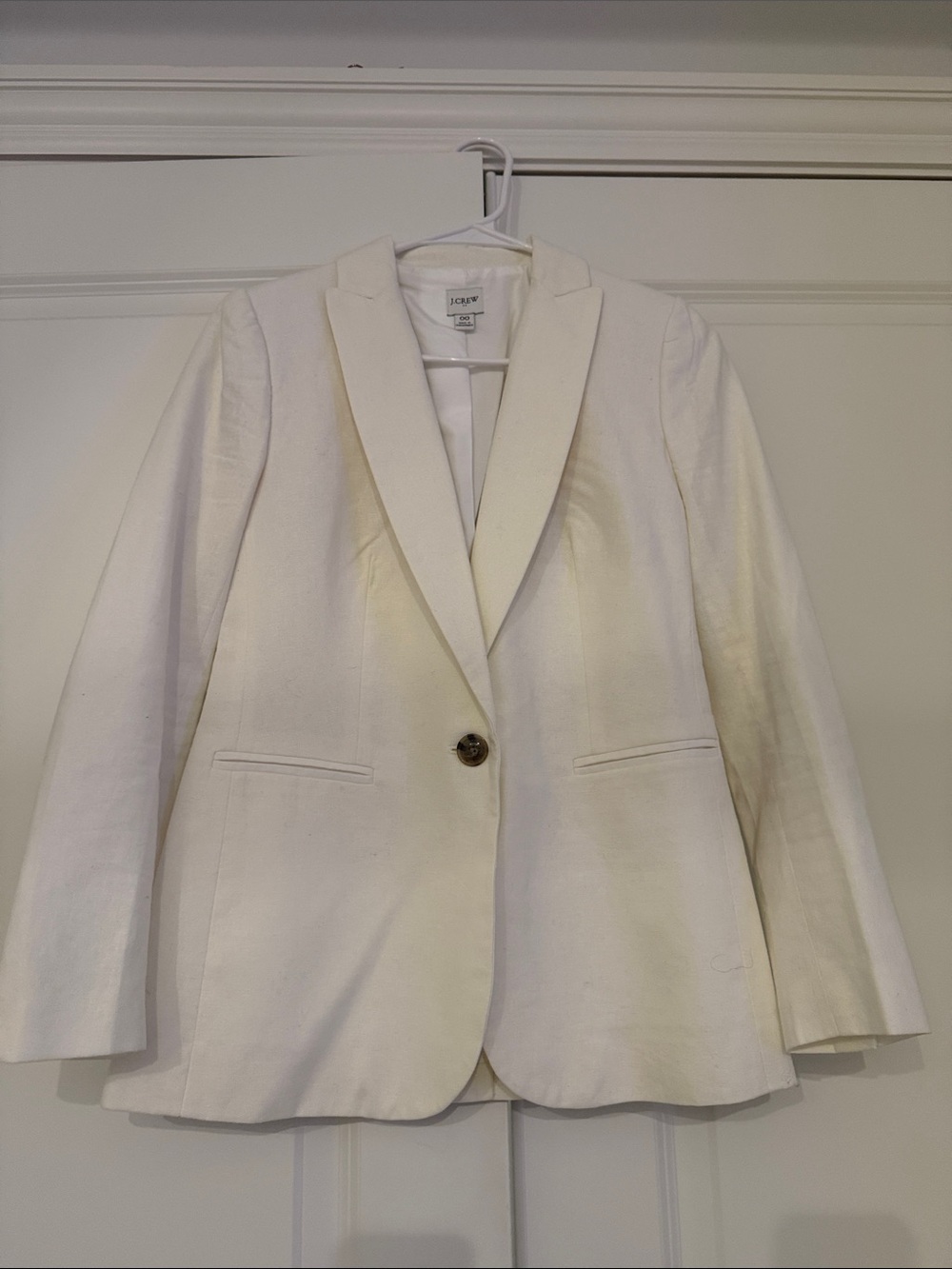 NWOT J. Crew Women’s Ivory Single-Button Linen Blazer